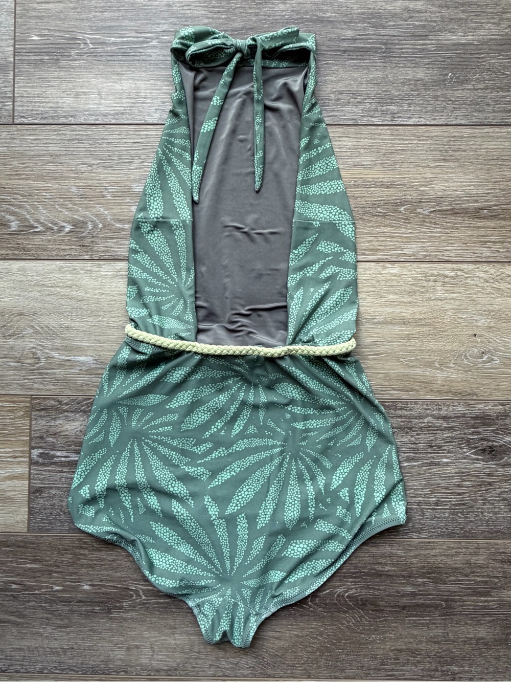 Seea Karina One Piece Swimsuit | Small | Sage Print | Open Back | GUC - Picture 2 of 5